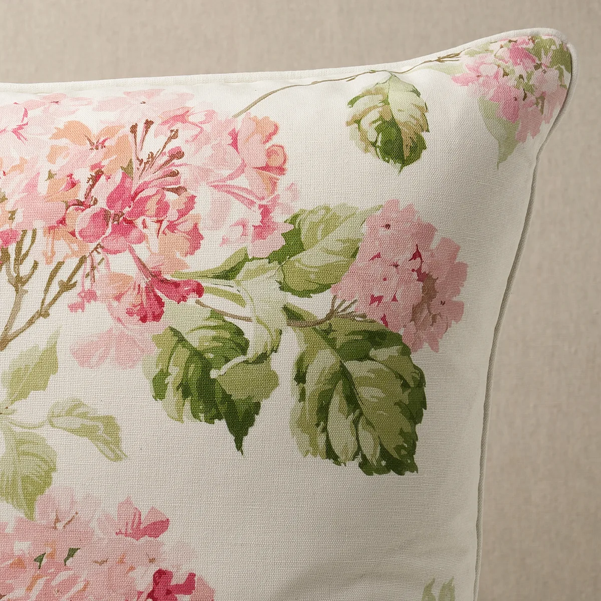 Schumacher Summer Hydrangea Pillow in Blush (SO18082106)
