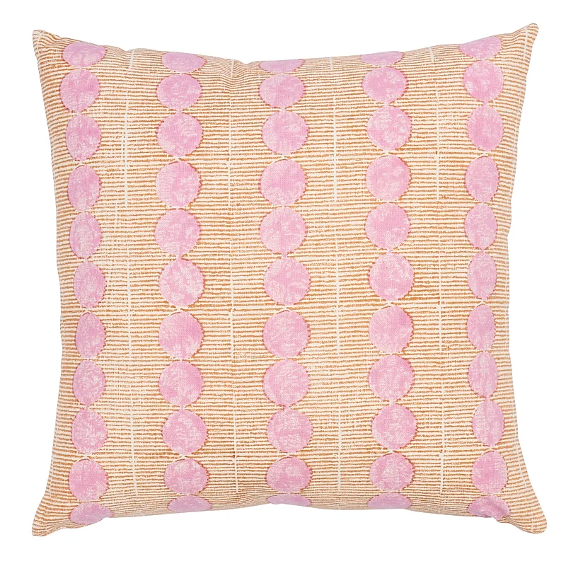 Schumacher Sun Rise Hand Block Pillow in Rose & Copper (SO17979005)