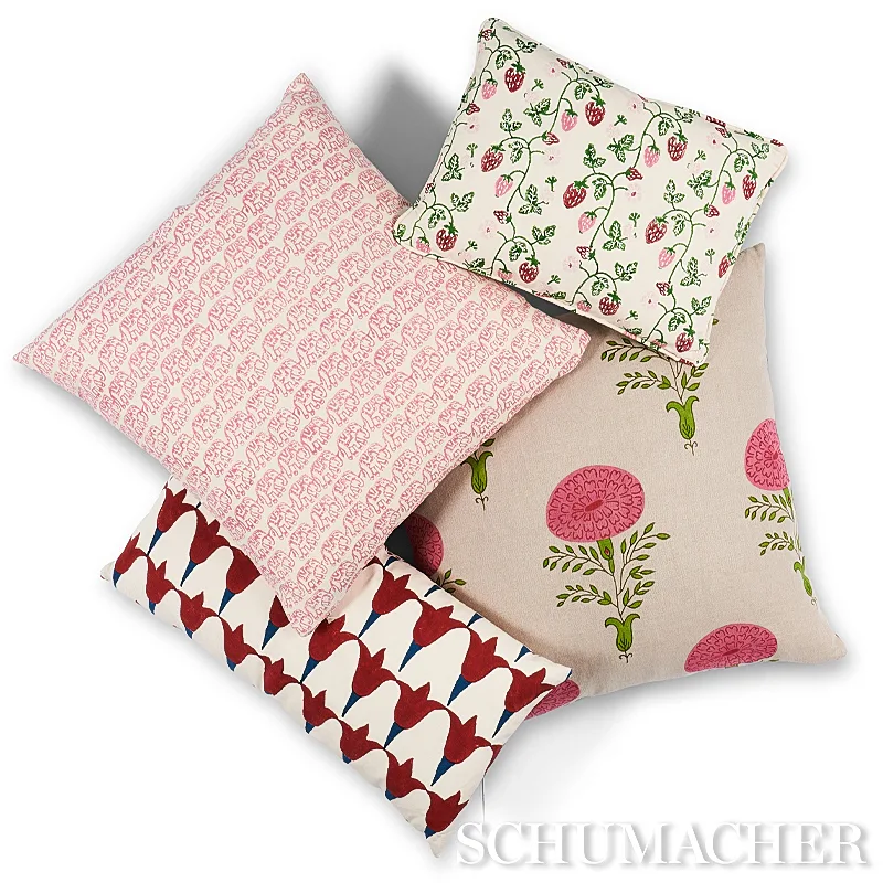 SO17979005 | Sun Rise Hand Block Pillow - Rose & Copper Schumacher Sun Rise Hand Block Pillow in Rose & Copper (SO17979005)