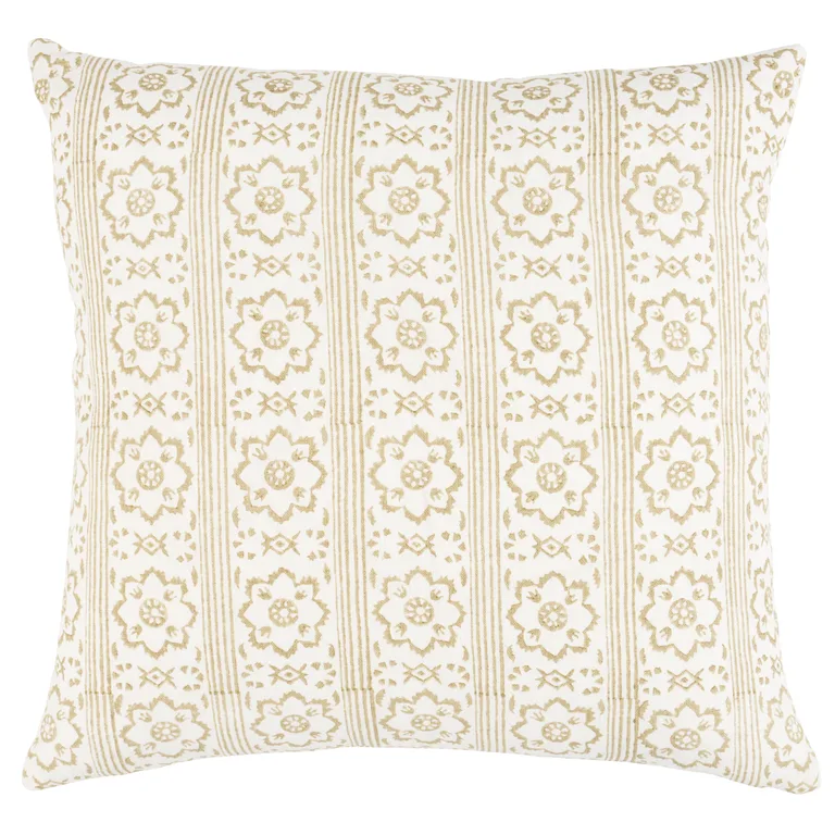 Schumacher Sunda Hand Blocked Print Pillow in Neutral