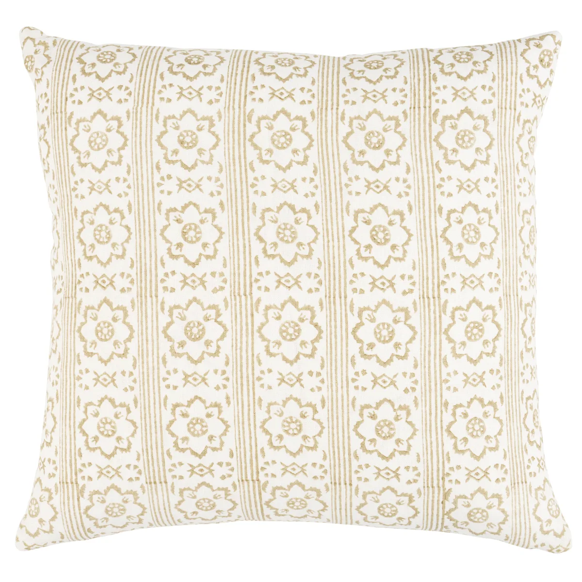 Schumacher Sunda Hand Blocked Print Pillow in Neutral