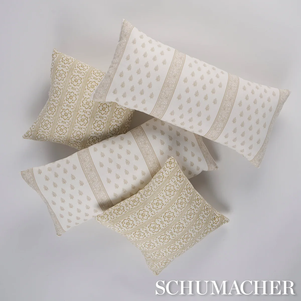 Sunda Hand Blocked Print Pillow - Neutral Schumacher Sunda Hand Blocked Print Pillow in Neutral