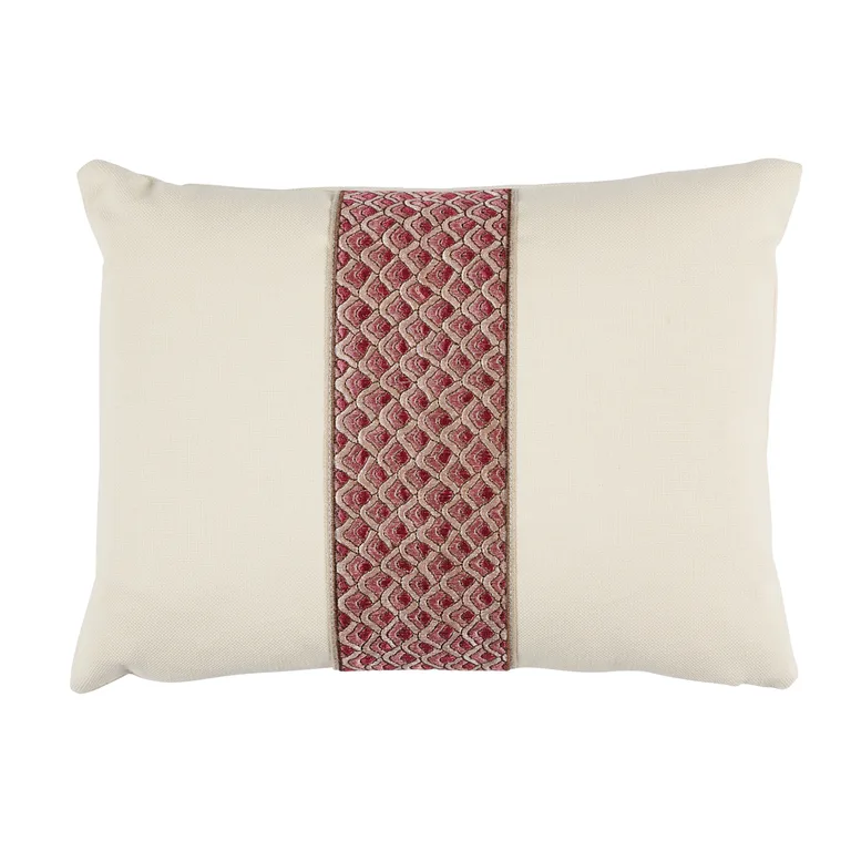 Schumacher Sunrise Embroidery Pillow in Pink (SO8089112)