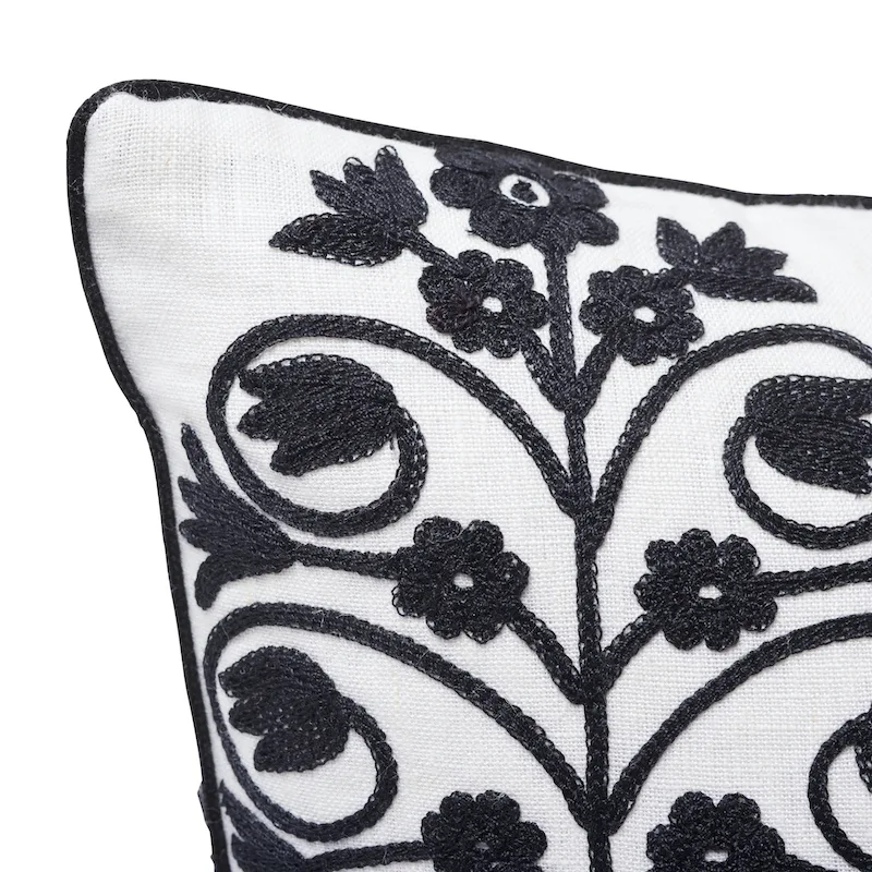 Schumacher Talitha Pillow in Blackwork (SO7209004)