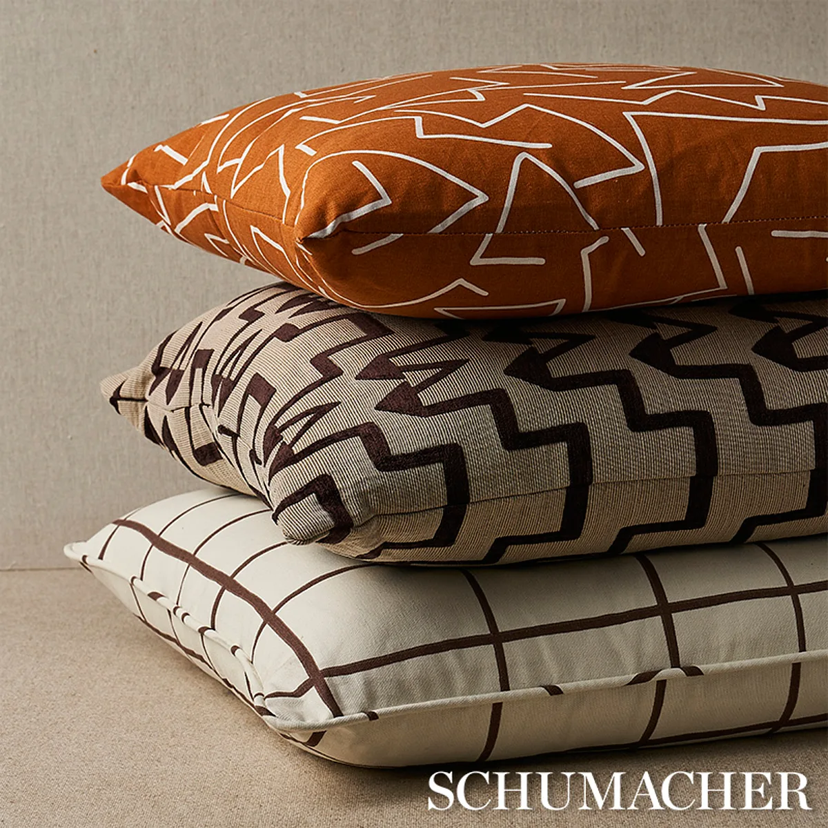 SO18041204 | Tangent Print Pillow - Saffron Schumacher Tangent Print Pillow in Saffron (SO18041204)