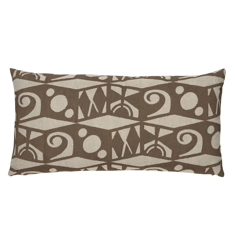 Schumacher Tarot Hand Block Pillow in Brown (SO18276018)