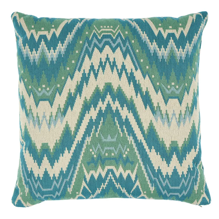 Schumacher Tauride Épinglé Pillow in Peacock (SO7904206)