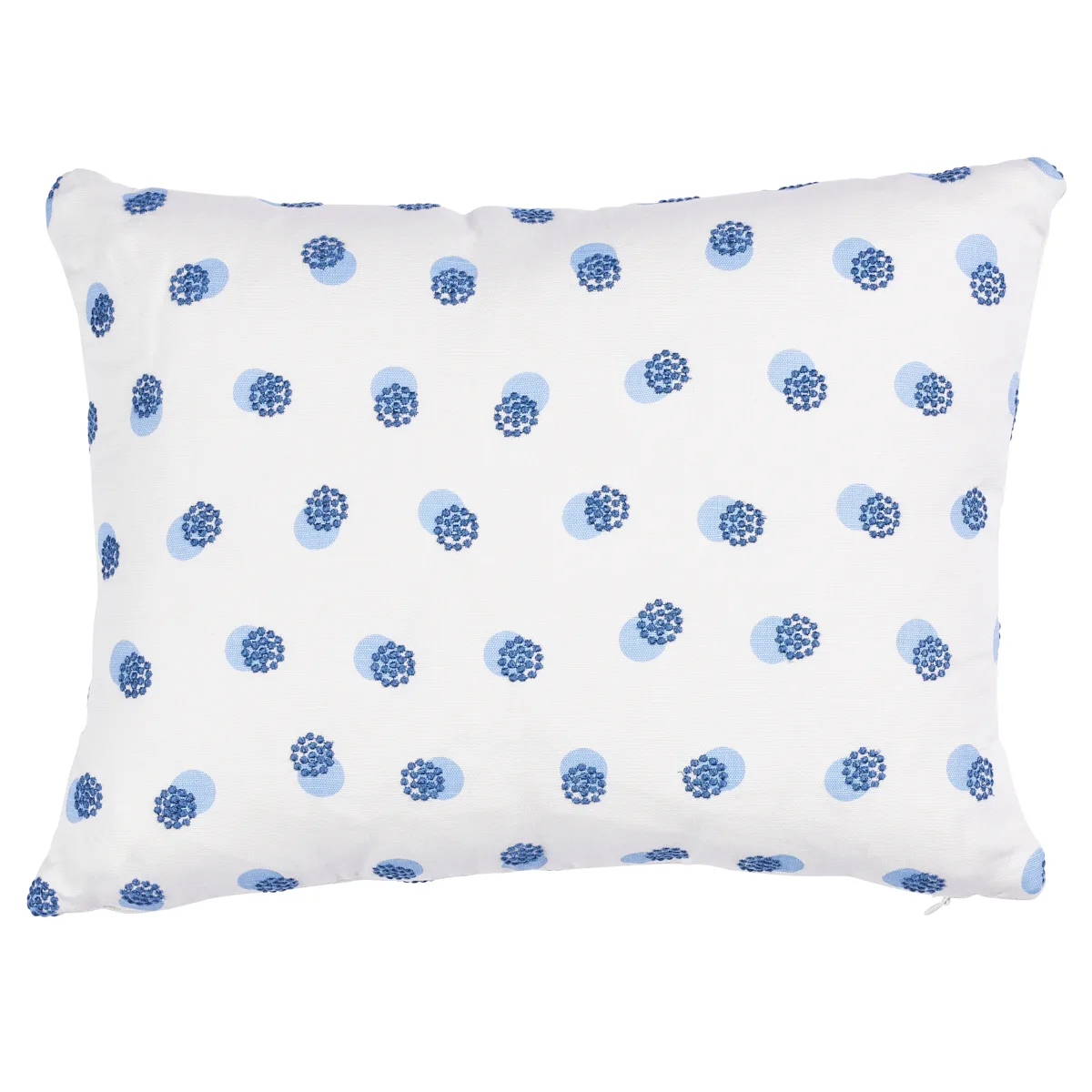 Schumacher Taylor Embroidery Pillow in Blue on Ivory (SO8184112)