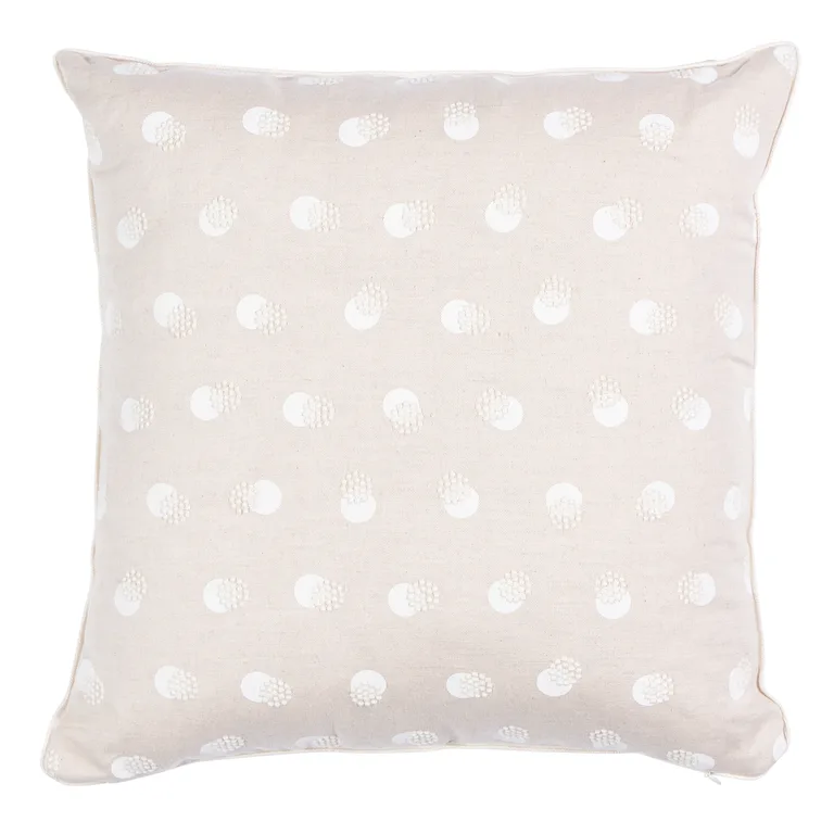 Schumacher Taylor Embroidery Pillow in Ivory on Natural