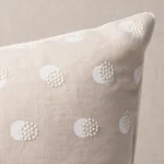 Taylor Embroidery Pillow - Ivory on Natural Schumacher Taylor Embroidery Pillow in Ivory on Natural