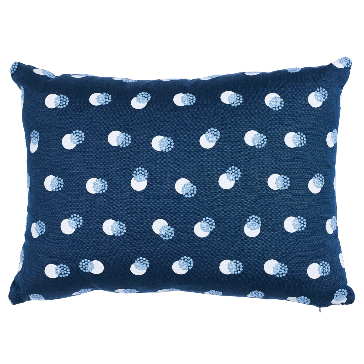 Schumacher Taylor Embroidery Pillow in Sky on Navy (SO8184312)
