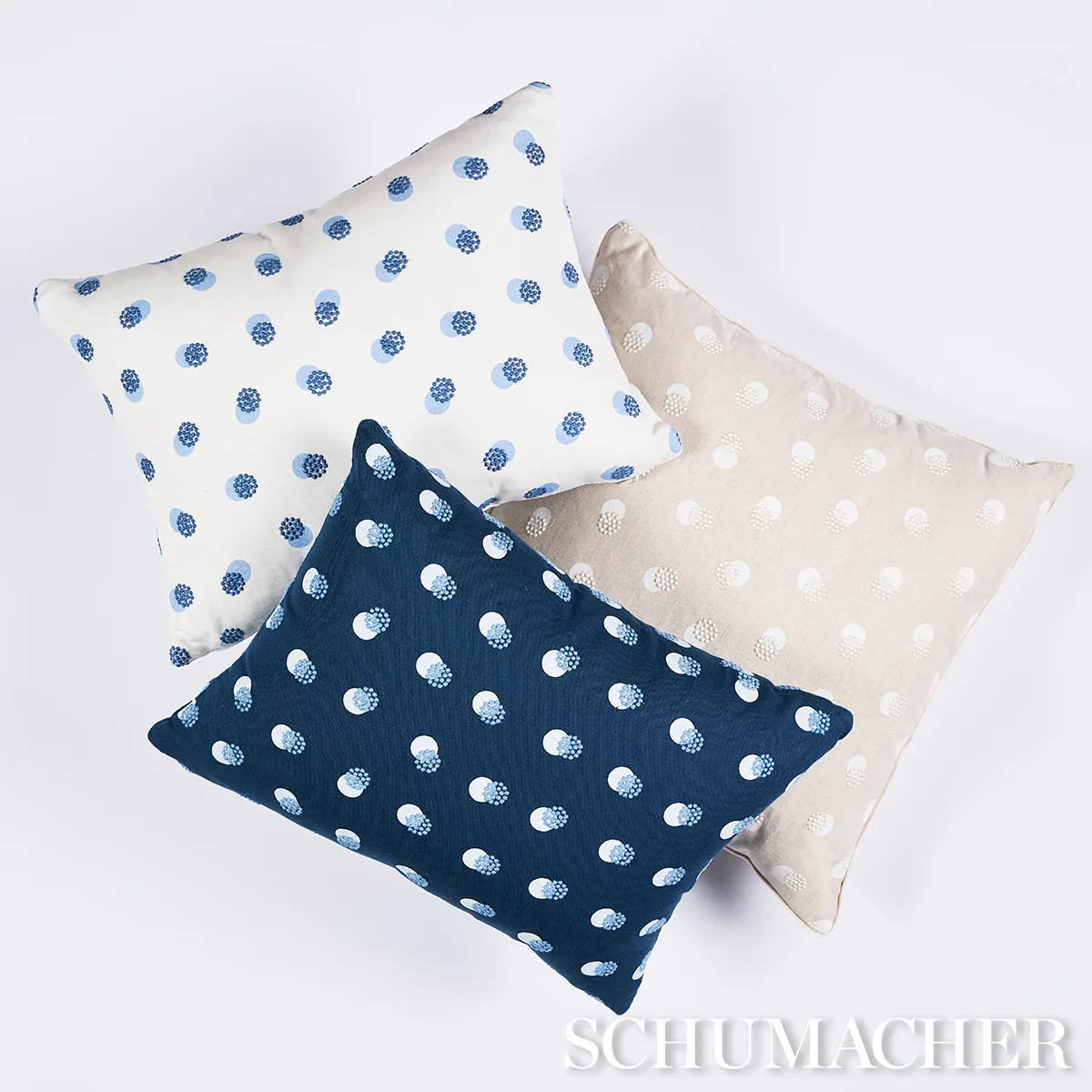 SO8184312 | Taylor Embroidery Pillow - Sky on Navy Schumacher Taylor Embroidery Pillow in Sky on Navy (SO8184312)