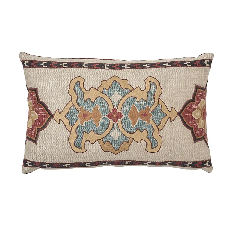 Schumacher Temara Embroidered Pillow in Spice (SO17518121)