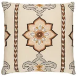 Temara Embroidered Print Pillow - Natural Schumacher Temara Embroidered Print Pillow in Natural