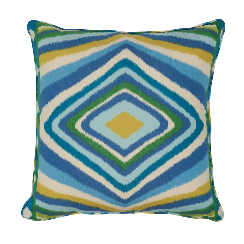 Schumacher Terence Ikat Pillow in Peacock (SO17858206)
