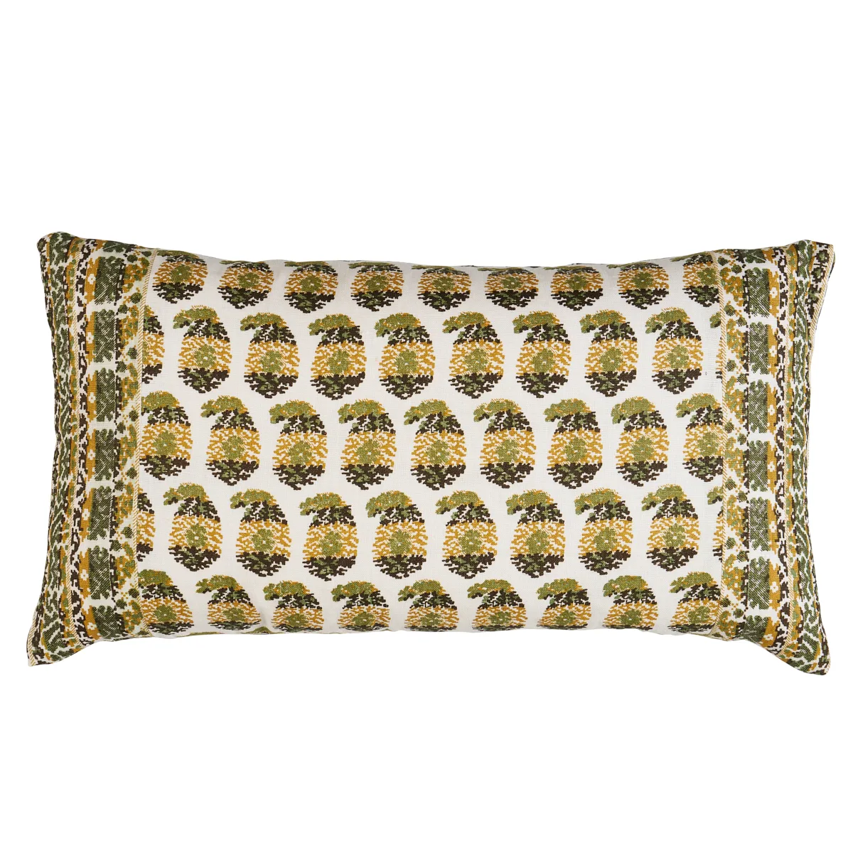 Schumacher Terry Pillow in Ochre & Green (SO18206218)