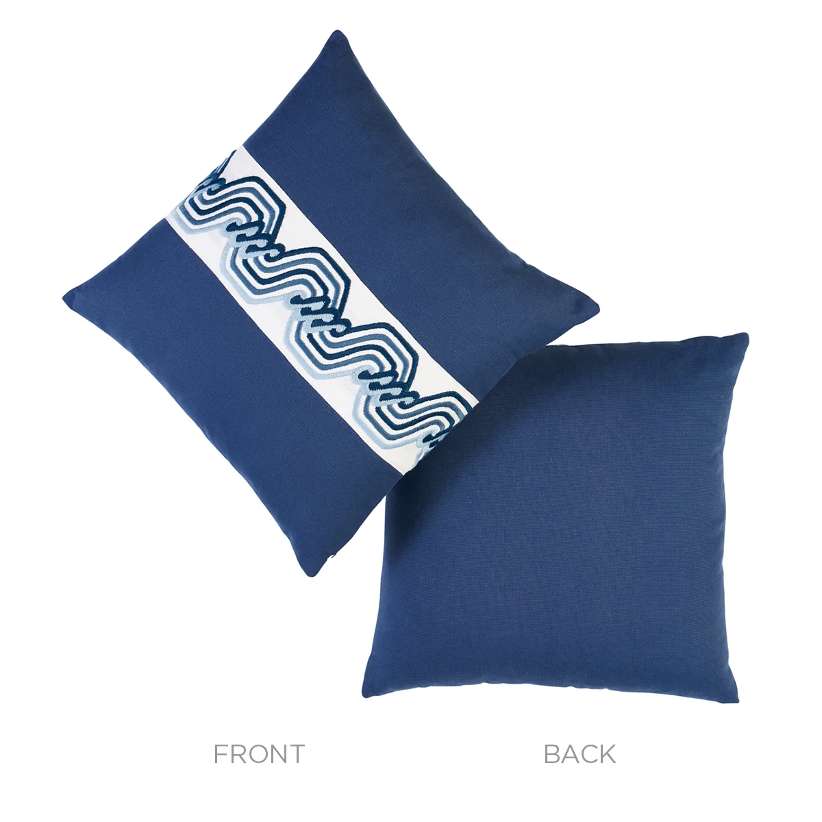 SO8363003 | The Twist Embroidered Pillow - Marine Schumacher The Twist Embroidered Pillow in Marine (SO8363003)
