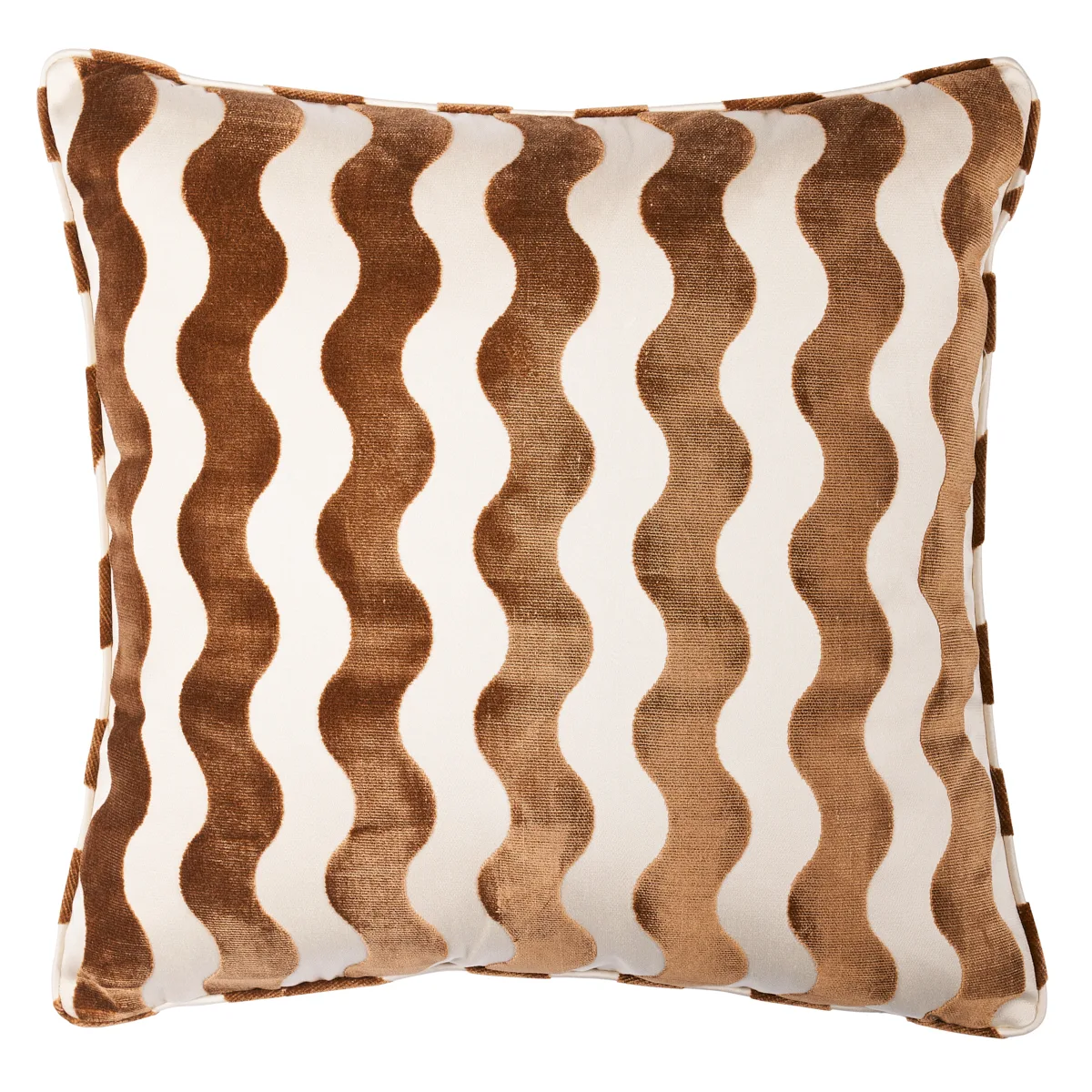 Schumacher The Wave Pillow in Camel