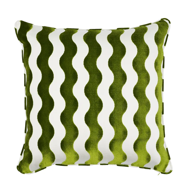 Schumacher The Wave Pillow in Lettuce