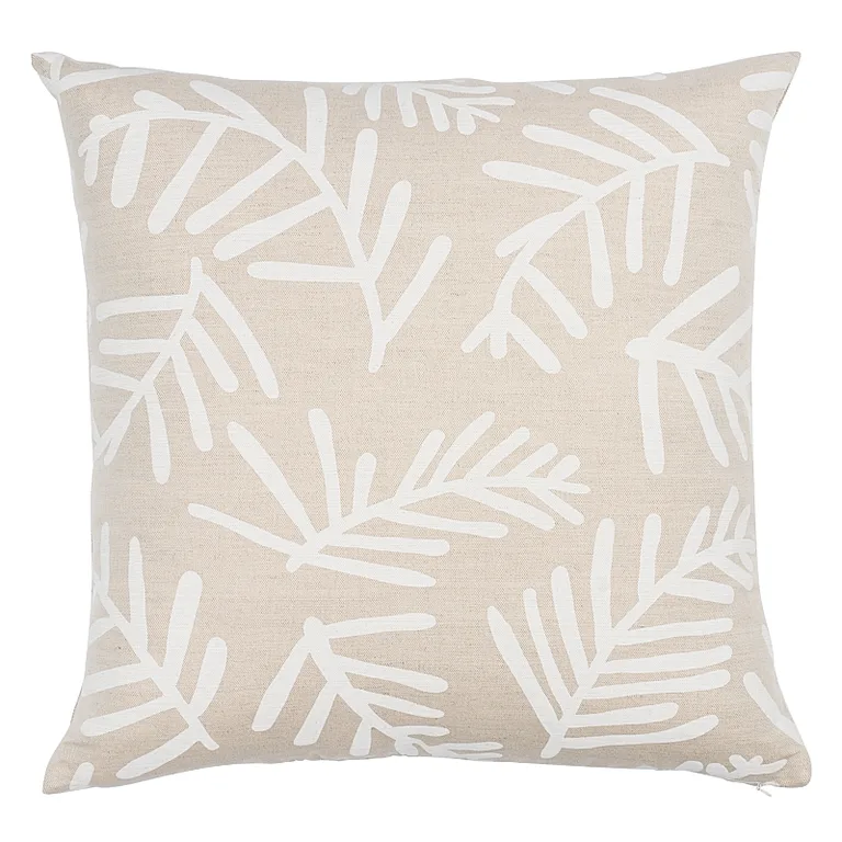 Schumacher Tiah Cove Pillow in Ivory on Natural