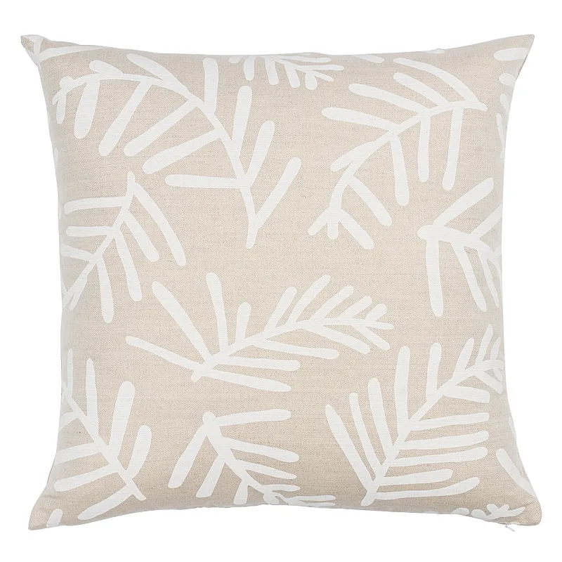 Schumacher Tiah Cove Pillow in Ivory on Natural