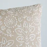 Tiana Embroidery Pillow - Natural Schumacher Tiana Embroidery Pillow in Natural