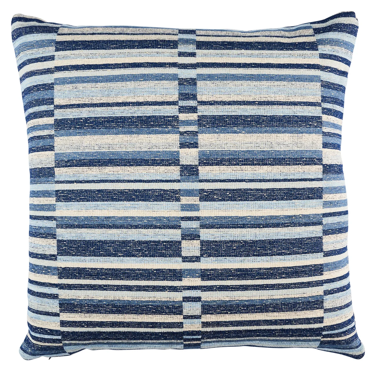 Schumacher Tierra Stripe Pillow in Blue