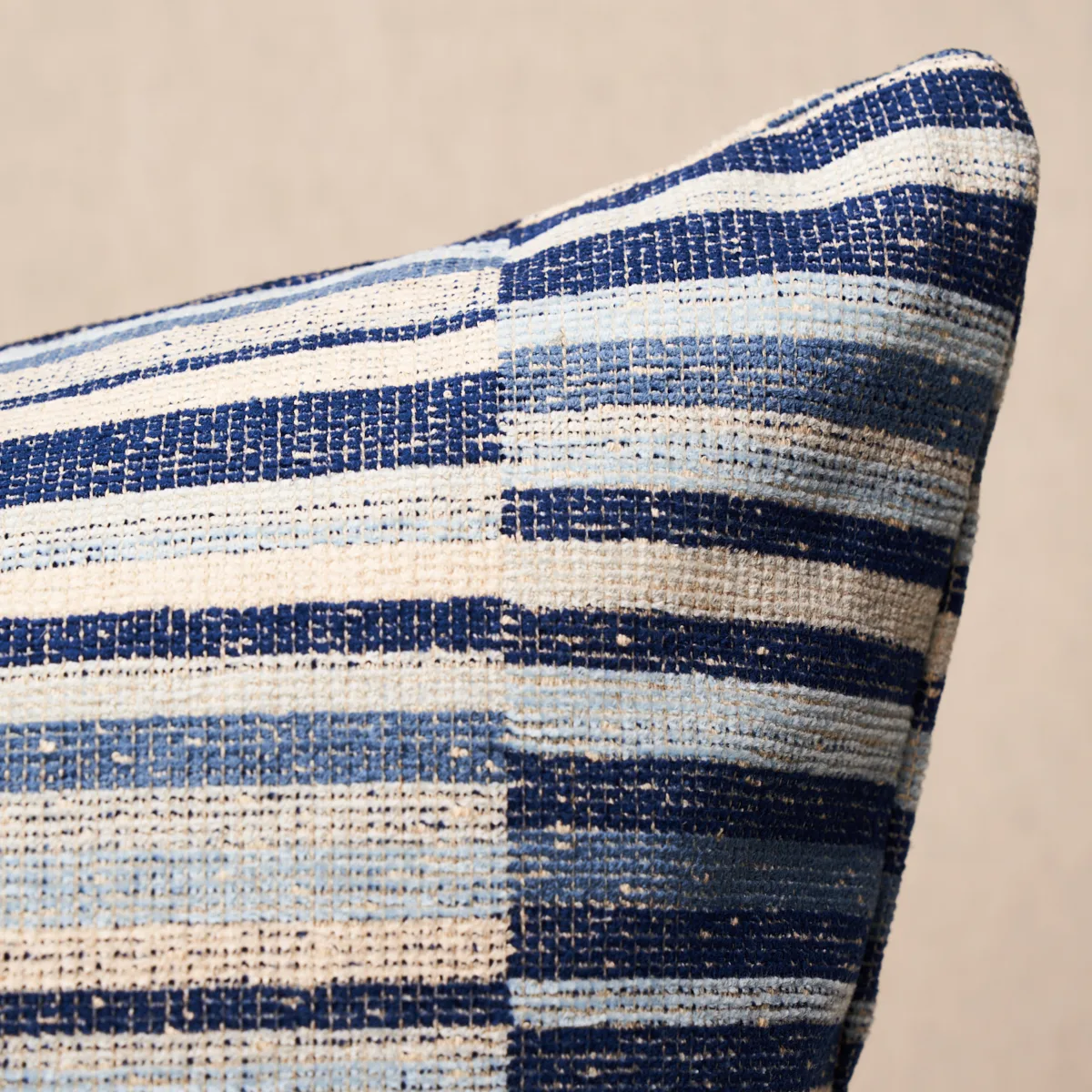 Schumacher Tierra Stripe Pillow in Blue