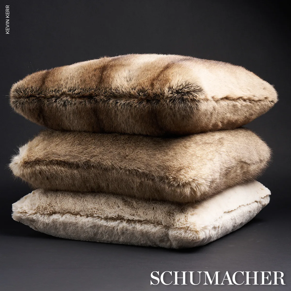 Timberline Faux Fur Pillow - Birch Schumacher Timberline Faux Fur Pillow in Birch