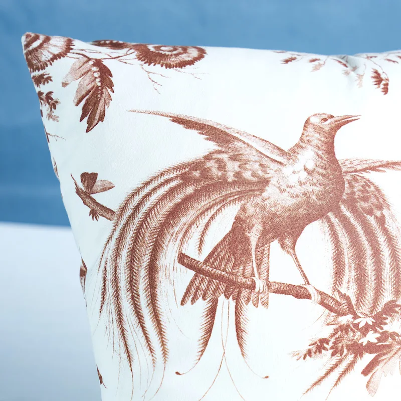 Schumacher Toile de La Prairie Pillow in Brown (SO17957204)