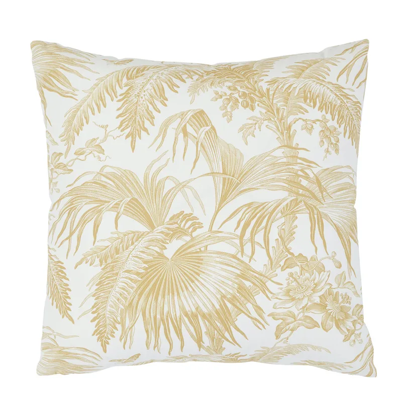 Schumacher Toile Tropique Pillow in Gold (SO17951005)