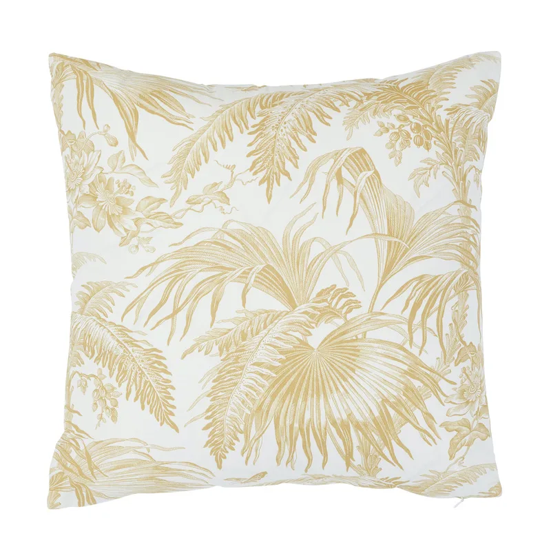 Schumacher Toile Tropique Pillow in Gold (SO17951005)