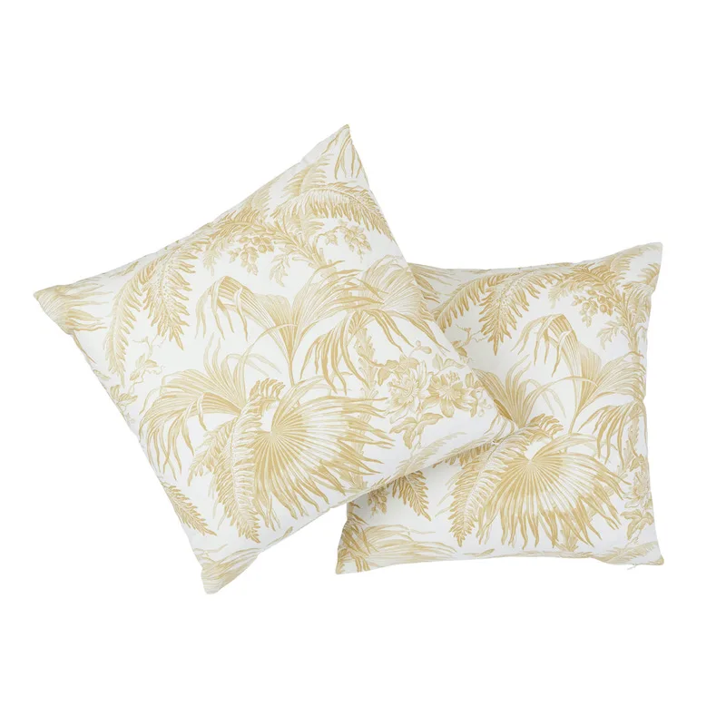 SO17951005 | Toile Tropique Pillow - Gold Schumacher Toile Tropique Pillow in Gold (SO17951005)