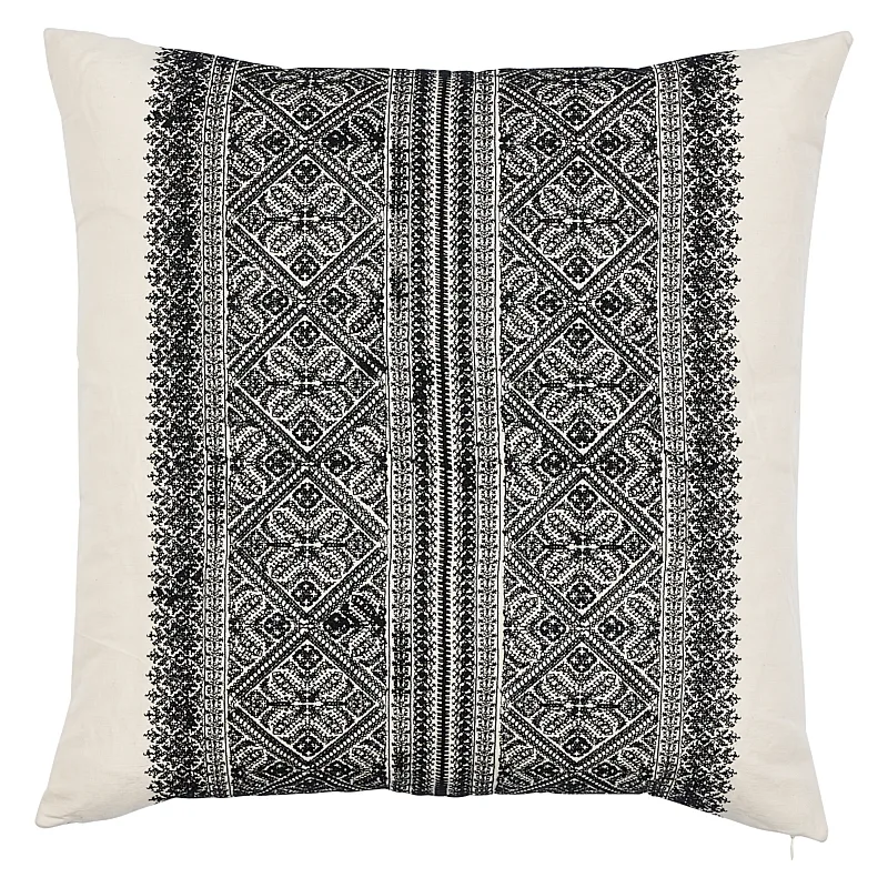 Schumacher Toledo Embroidery Pillow in Noir (SO6973006)