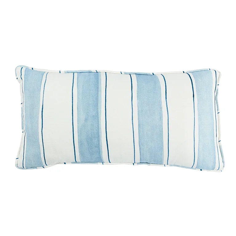 Schumacher Tracing Stripes Pillow in Sky (SO17970018)