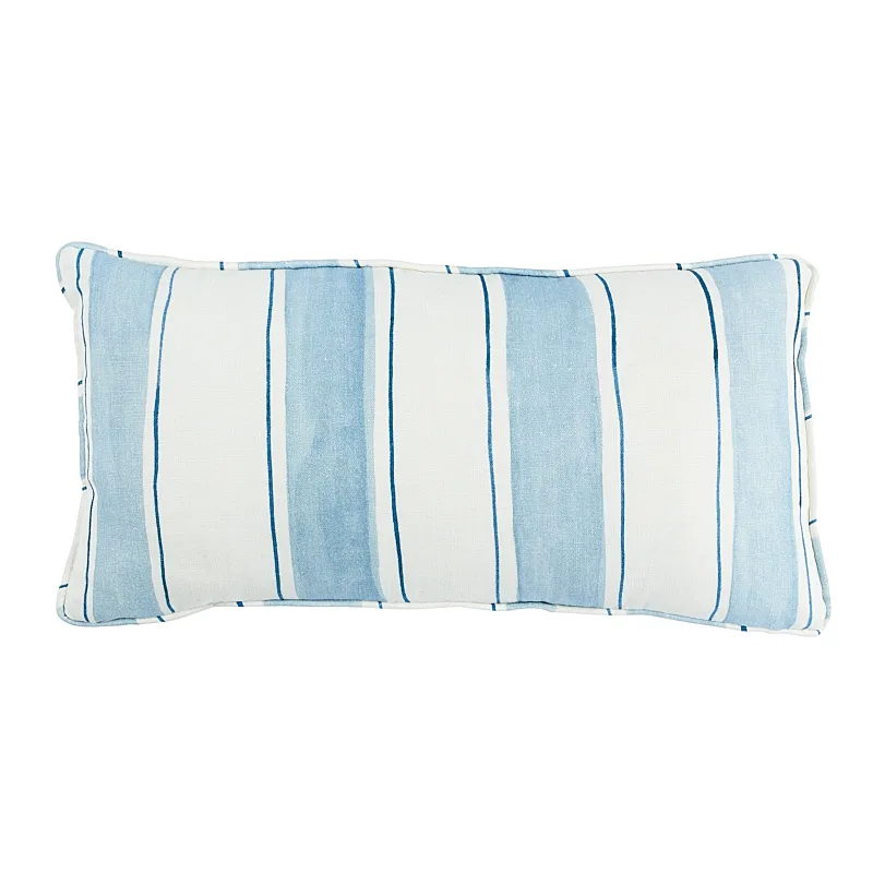 Schumacher Tracing Stripes Pillow in Sky (SO17970018)