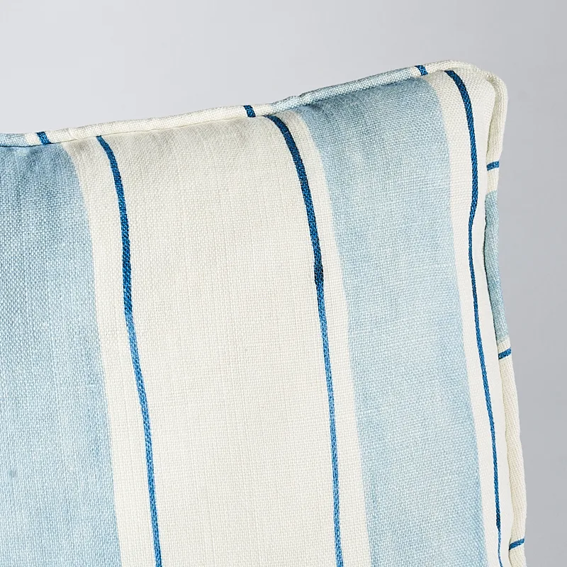 Schumacher Tracing Stripes Pillow in Sky (SO17970018)