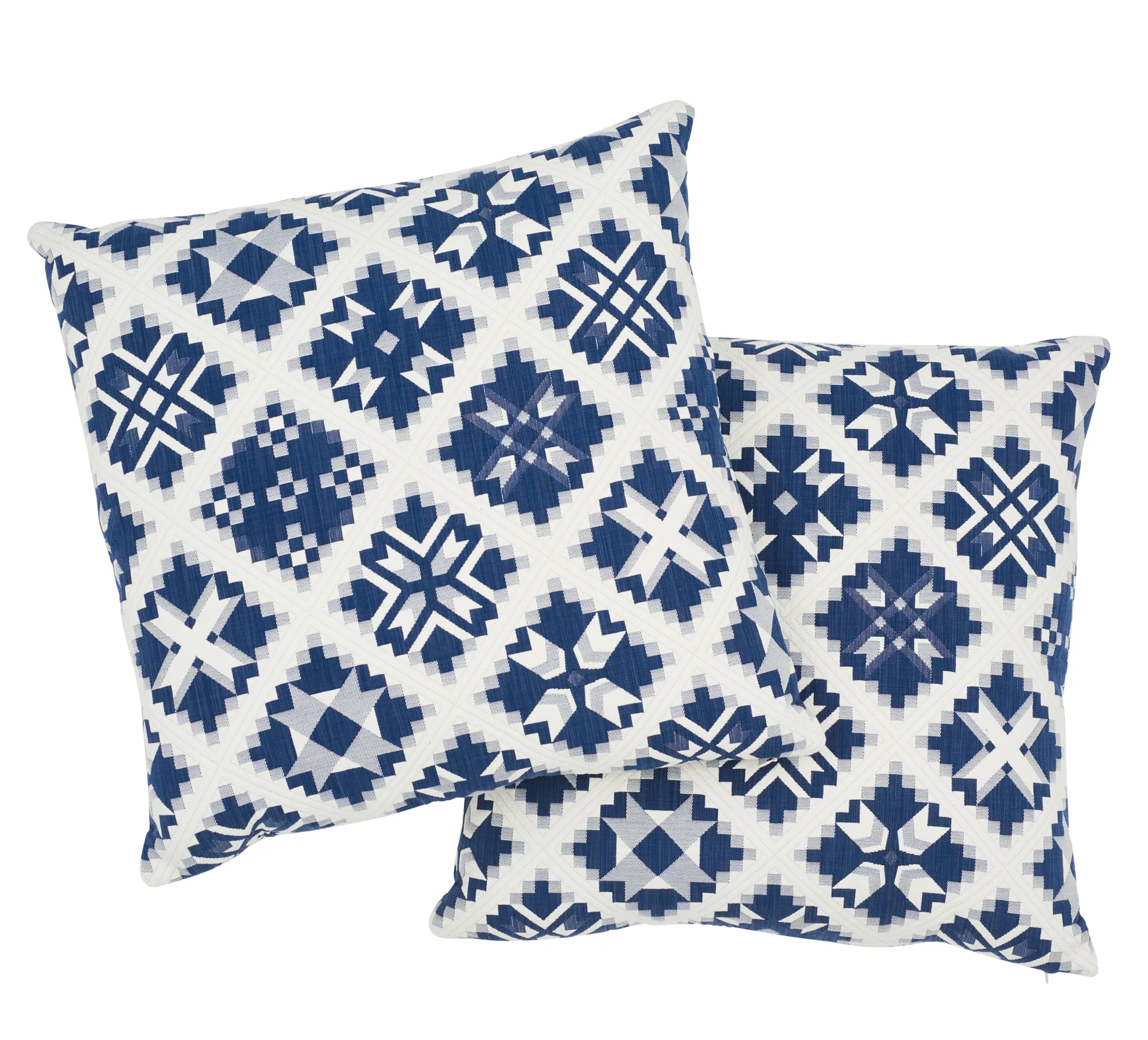 Schumacher Tristan Patchwork Pillow in Indigo (SO7676006)