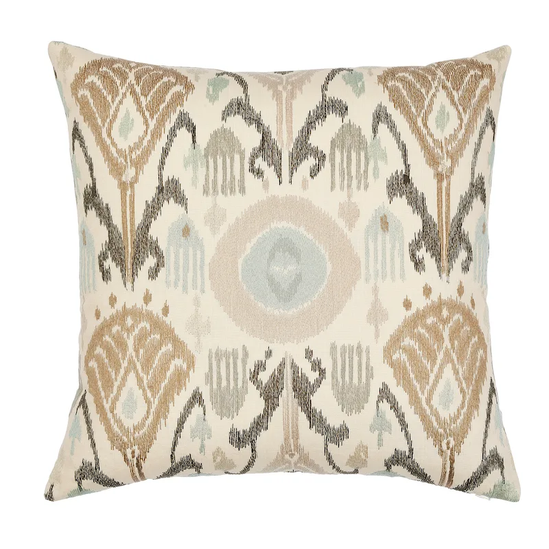 Schumacher Turkestan Embroidery Pillow in Moonstone (SO6787005)