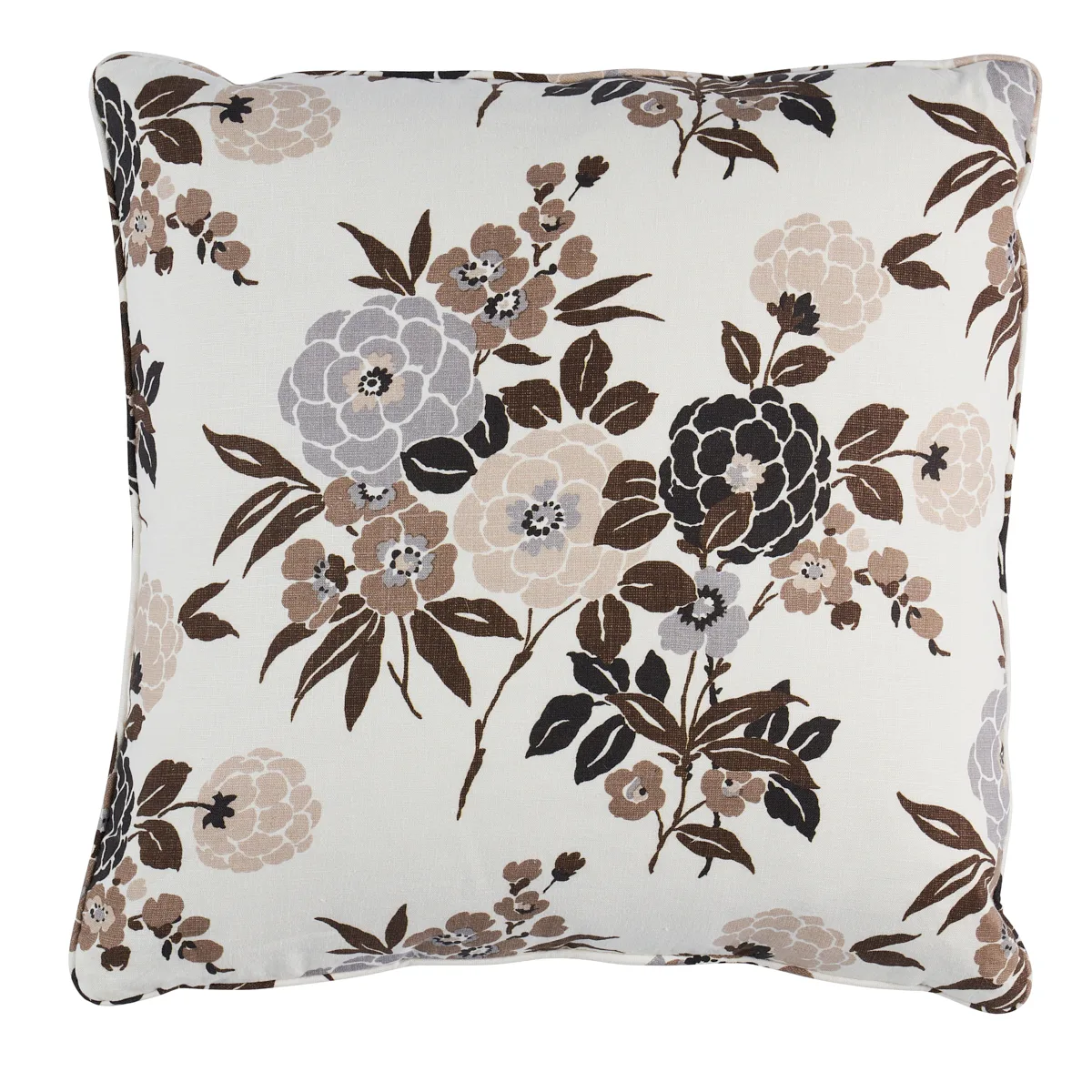 Schumacher Valentina Floral Pillow in Brown (SO18002105)
