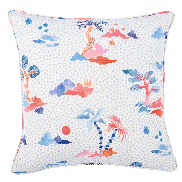 Schumacher Valletta Pillow in Sky & Pink (SO18019005)