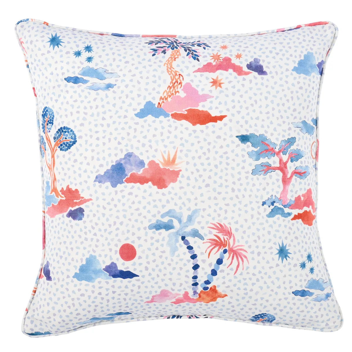 Schumacher Valletta Pillow in Sky & Pink (SO18019005)