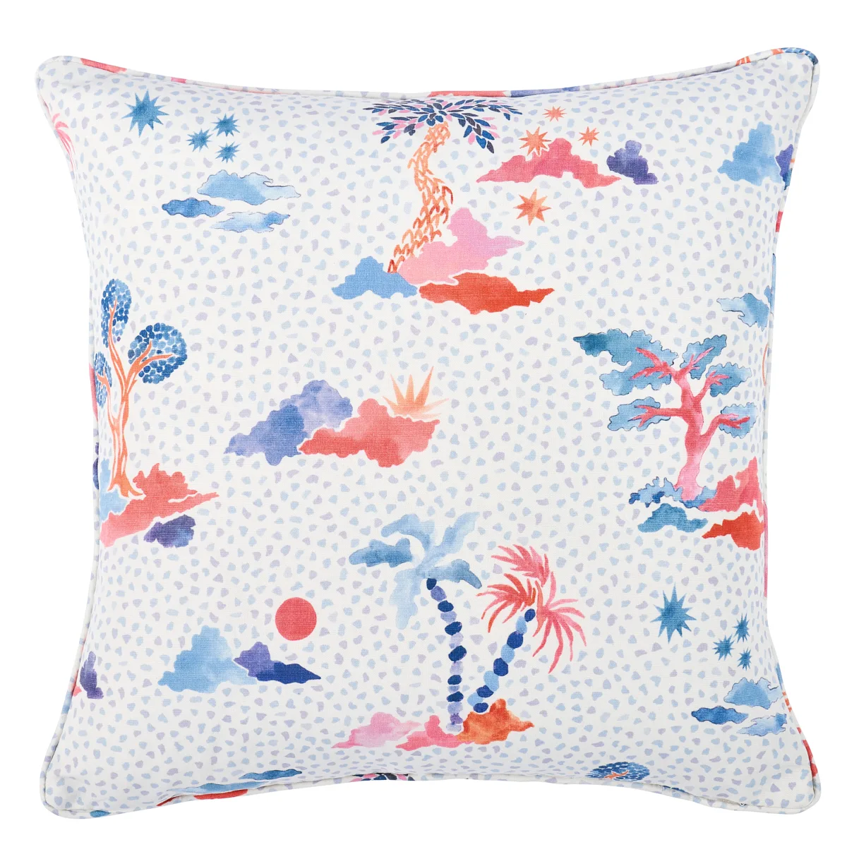 Schumacher Valletta Pillow in Sky & Pink (SO18019005)
