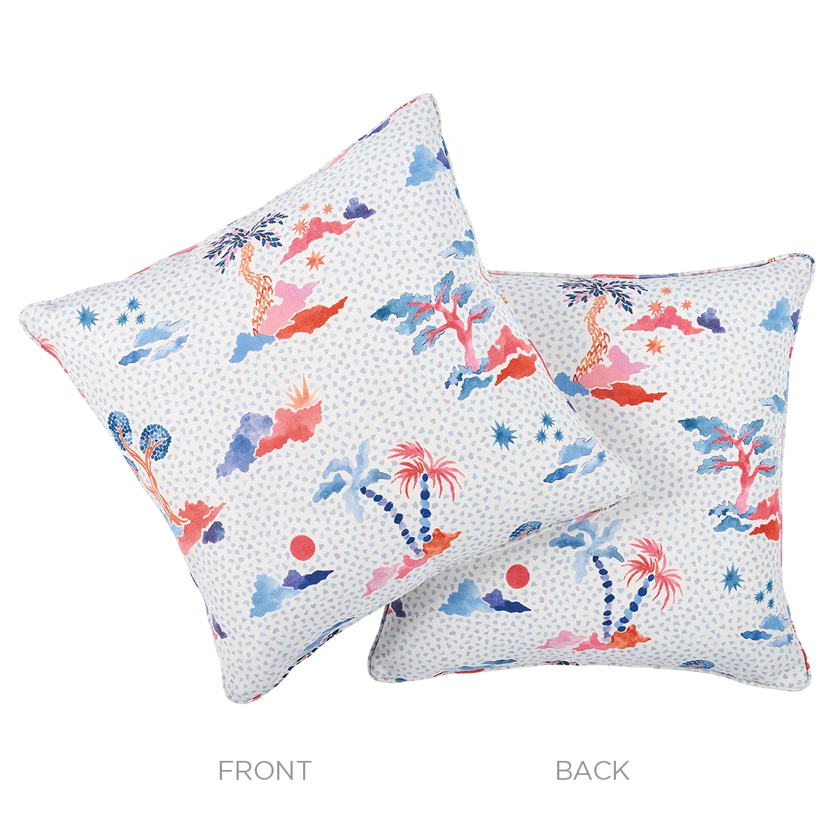SO18019005 | Valletta Pillow - Sky & Pink Schumacher Valletta Pillow in Sky & Pink (SO18019005)