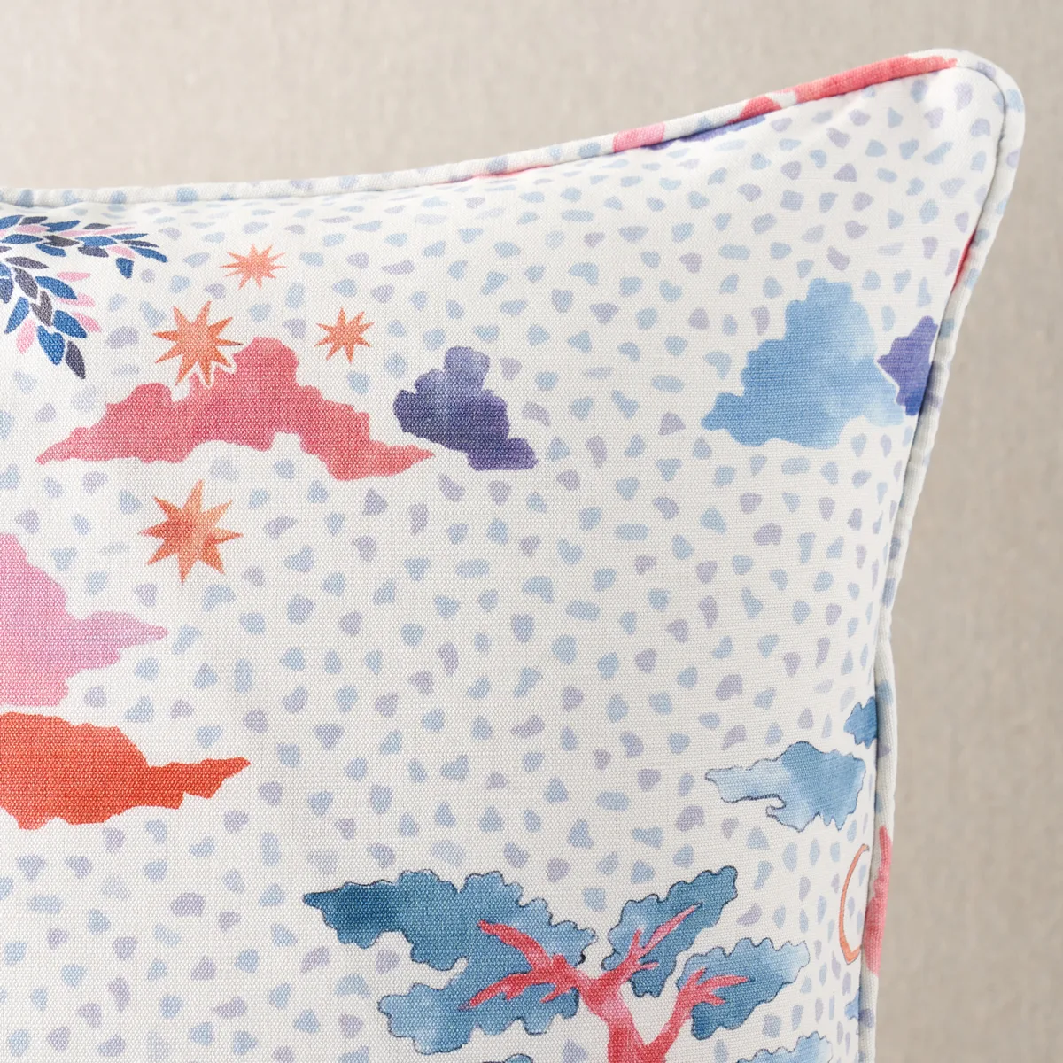 SO18019005 | Valletta Pillow - Sky & Pink Schumacher Valletta Pillow in Sky & Pink (SO18019005)
