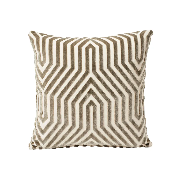 Schumacher Vanderbilt Velvet Pillow in Dove