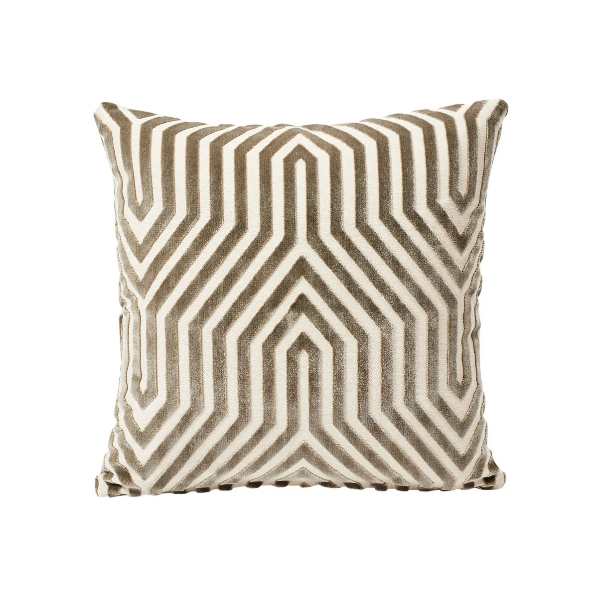 Schumacher Vanderbilt Velvet Pillow in Dove