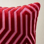 Schumacher Vanderbilt Velvet Pillow in Fuchsia