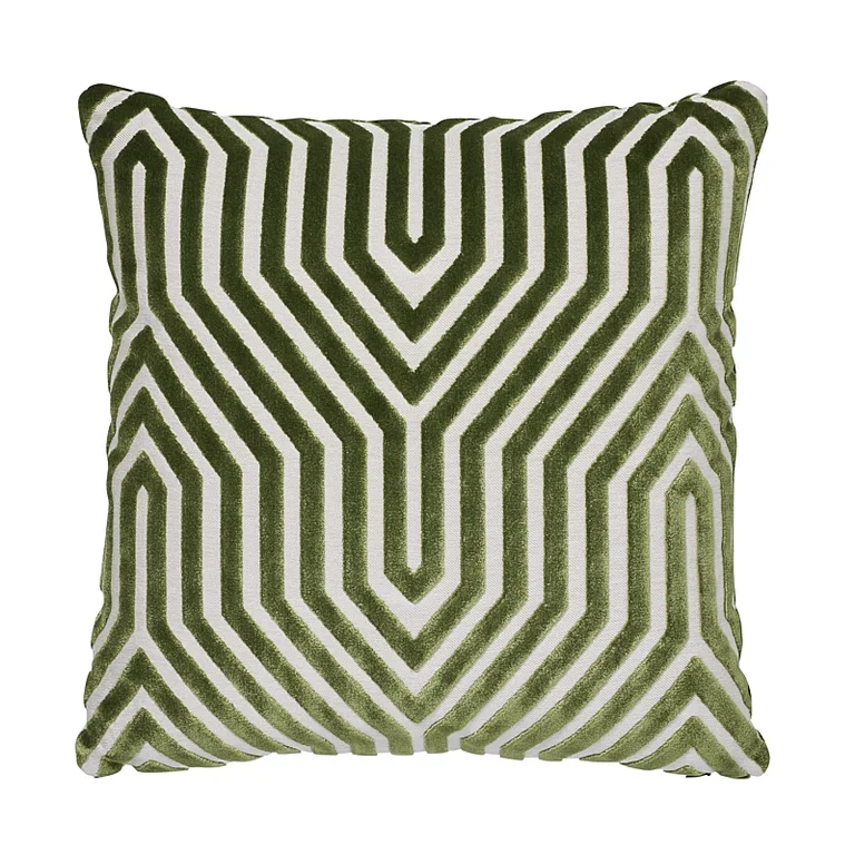Schumacher Vanderbilt Velvet Pillow in Lettuce