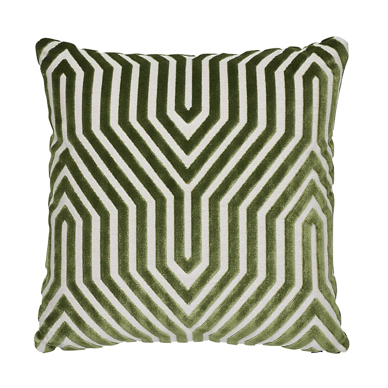 Schumacher Vanderbilt Velvet Pillow in Lettuce